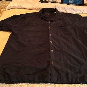 Tommy Bahama black 100% silk button down shirt. XL